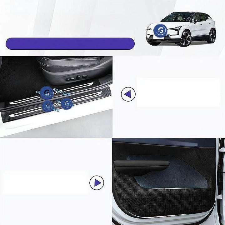 Car Door Sill Protectors and Anti-kick Mat for Volvo EX30 - Geelyevs