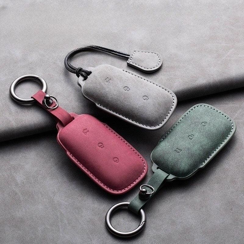 Suede Leather Key Holder for Geely ex5 - Geelyevs