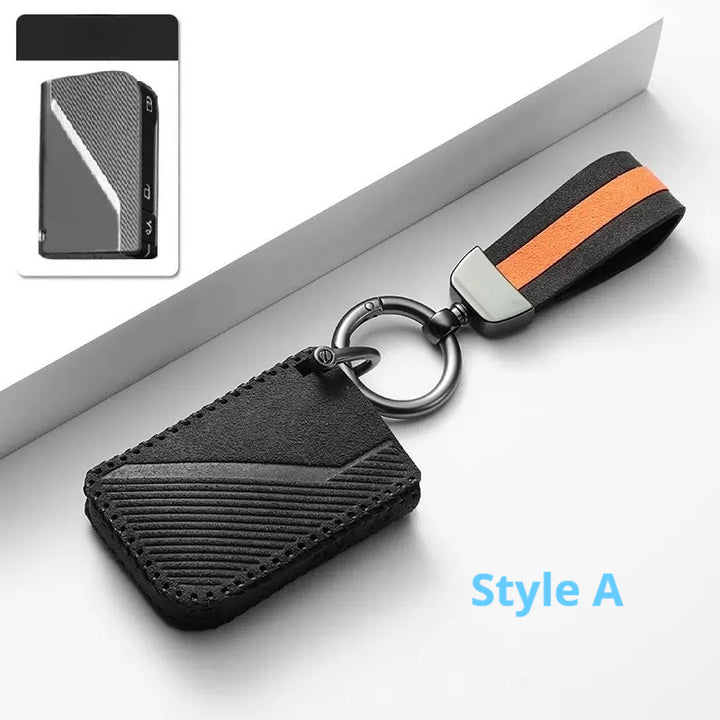 Suede Leather Car Key Case Cover Fob Shell for Lynk & CO 08