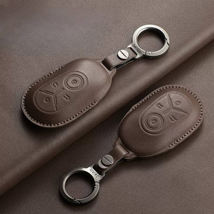 Leather Car Key Case Cover Fob Shell for Geely EX2