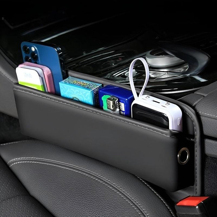 Leather Car Seat Sewn Gap Crevice Slot Storage Box - Geelyevs